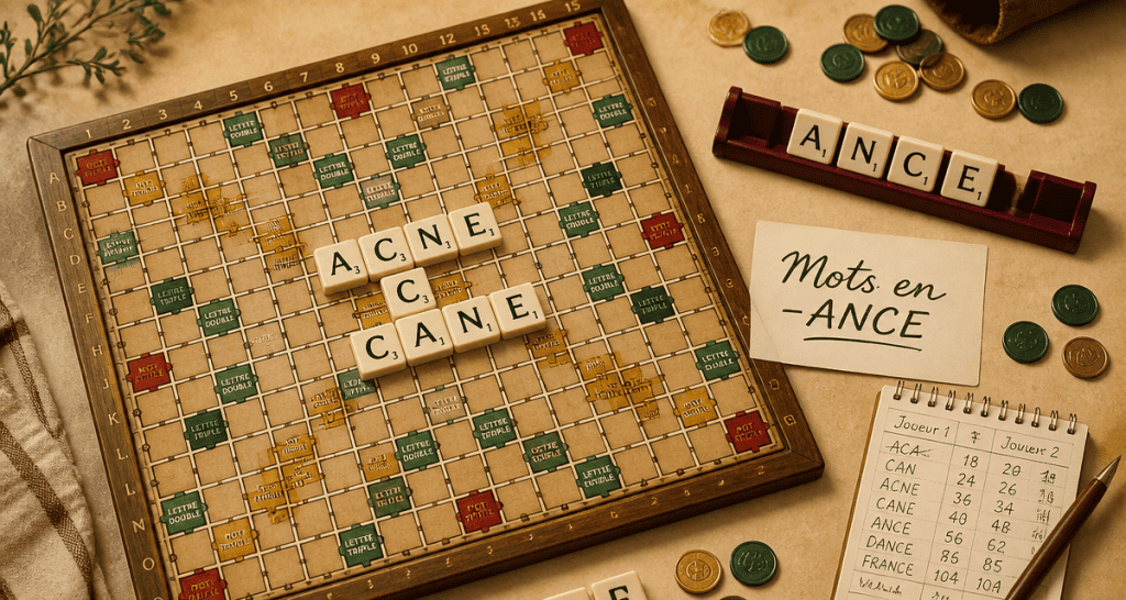 Plateau Scrabble mots ANCE scrabble