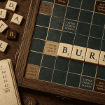 burne scrabble lettres sur plateau