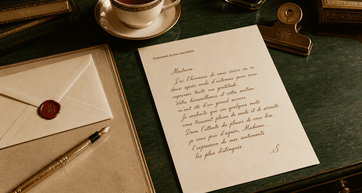 comment écris une lettre sur bureau élégant