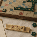 dax scrabble lettres sur plateau