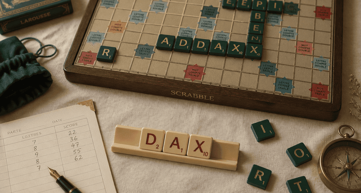 dax scrabble lettres sur plateau
