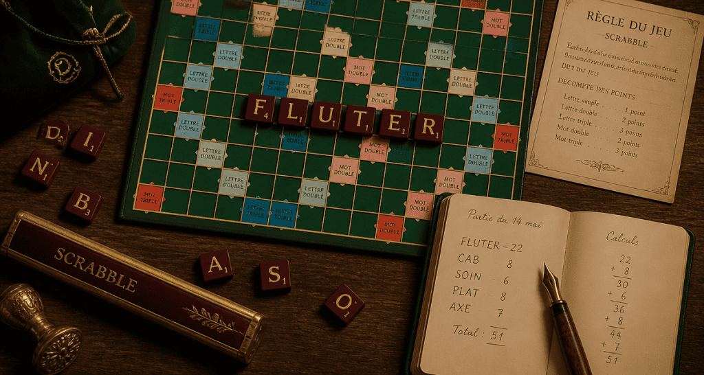 fluter scrabble sur plateau
