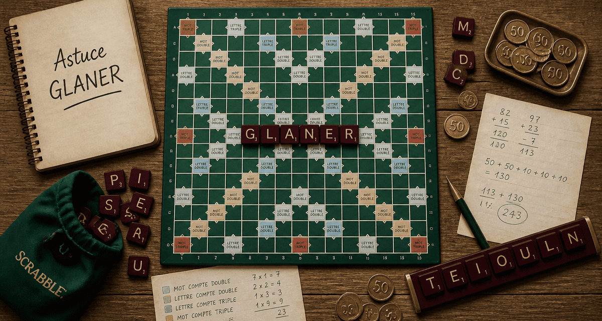 glaner scrabble mot sur plateau