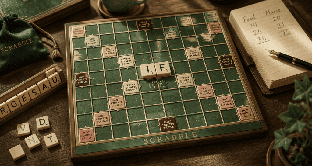 mot if scrabble sur case triple