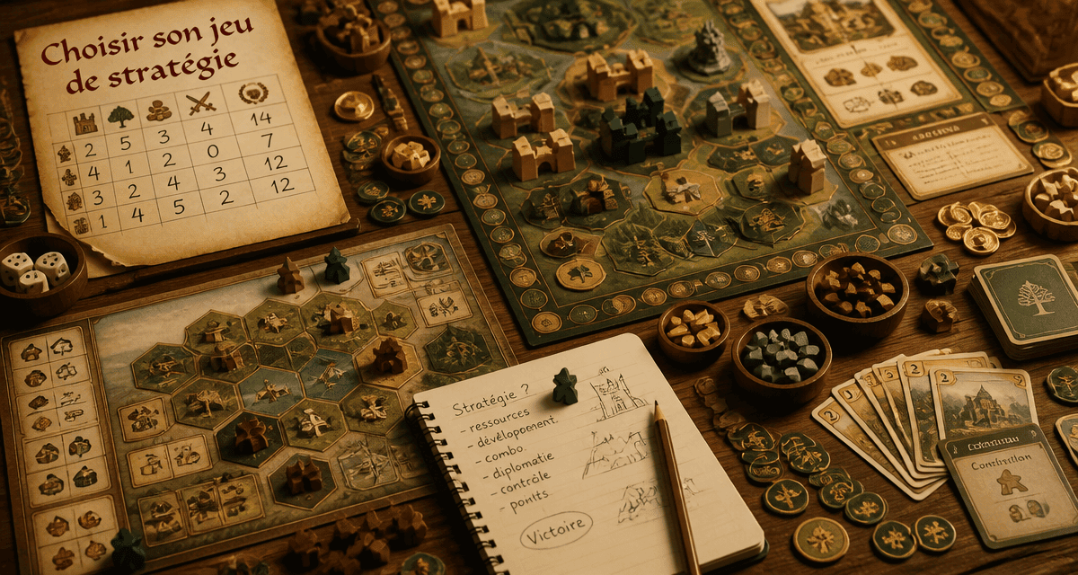 Table jeu de stratégie plateau pions ressources