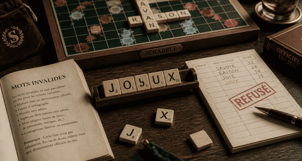 joux au scrabble mot refusé plateau