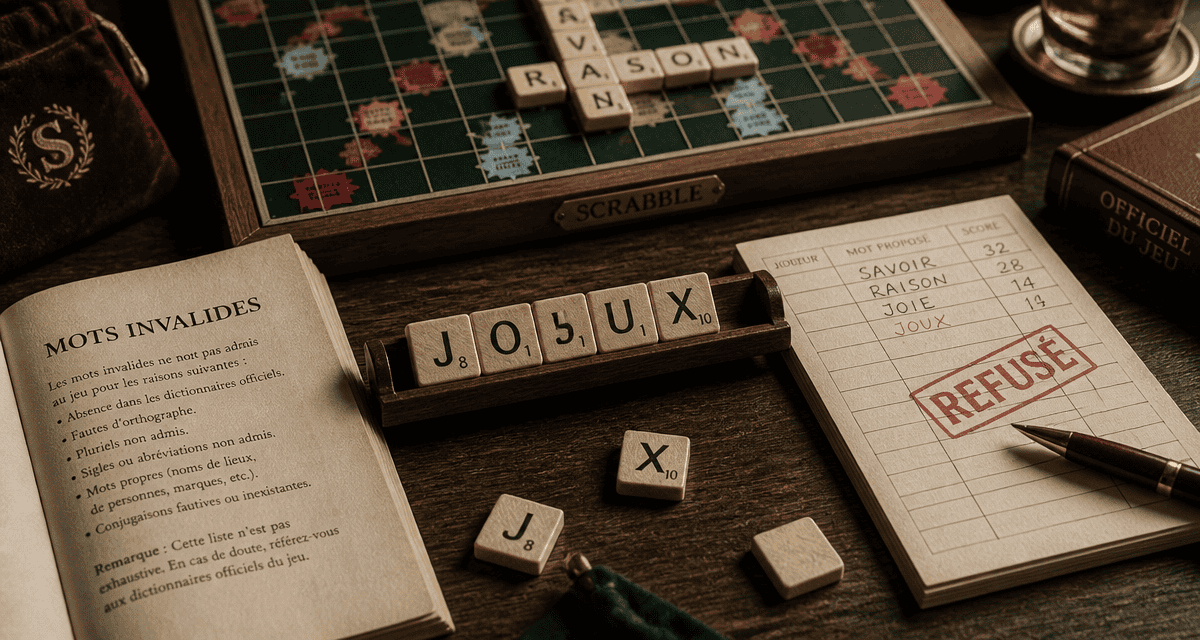 joux au scrabble mot refusé plateau