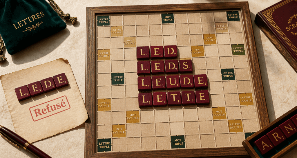 lede scrabble mot refusé sur plateau