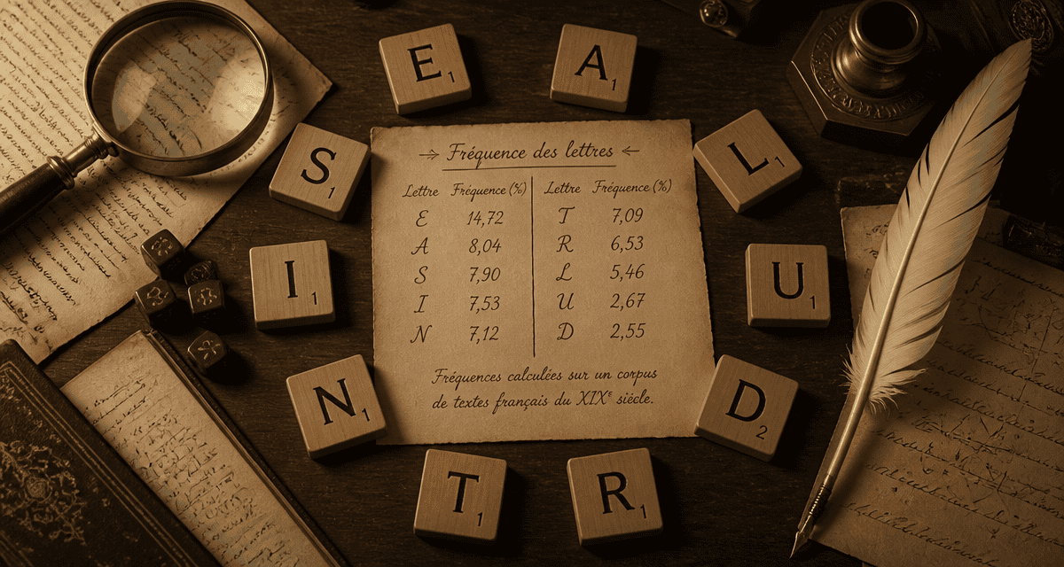 lettre les plus utilisées en français tuiles scrabble