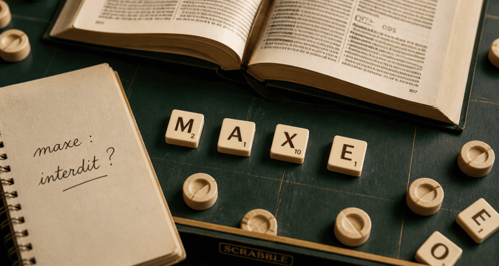 jetons maxe scrabble devant dictionnaire