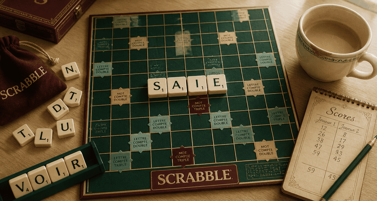 mot saie scrabble sur plateau