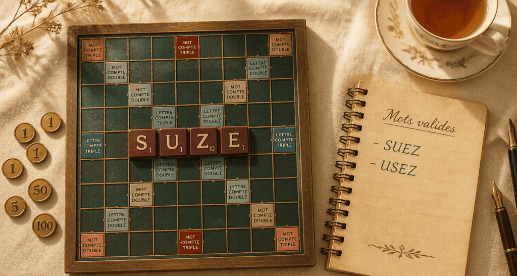 Suze Scrabble lettres sur plateau et solutions
