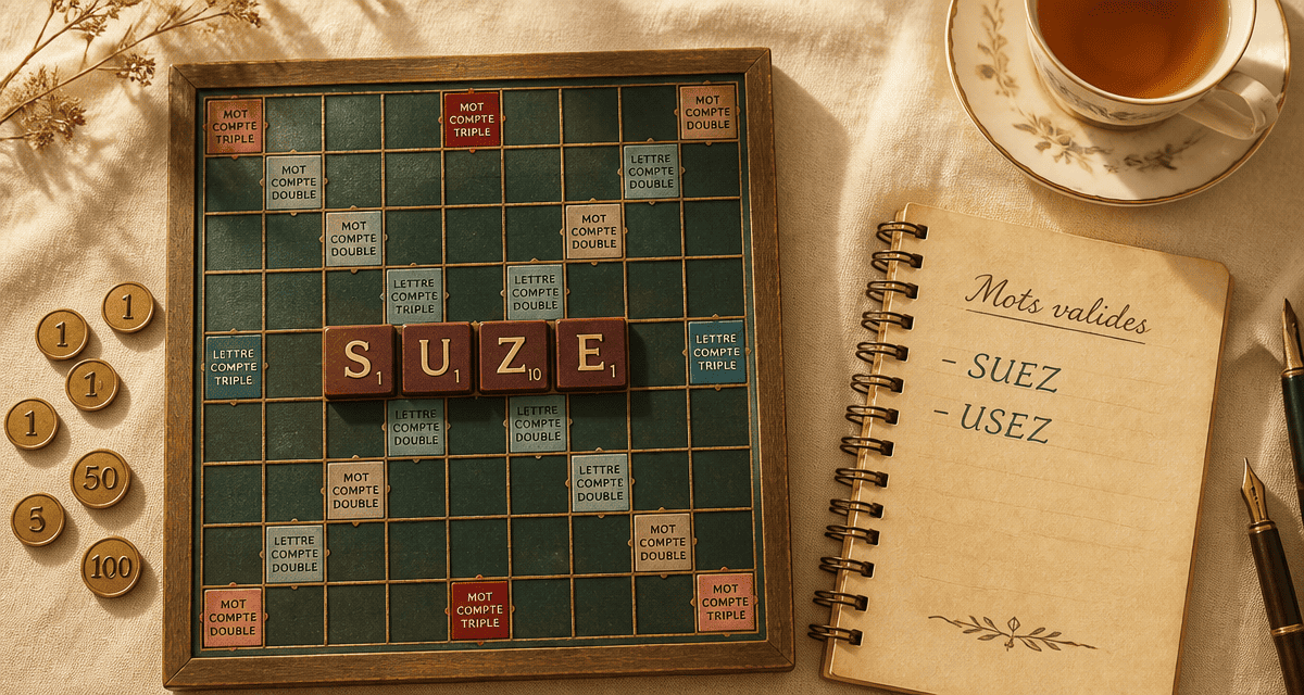 Suze Scrabble lettres sur plateau et solutions
