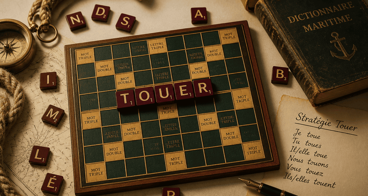touer scrabble sur plateau avec lettres et dictionnaire