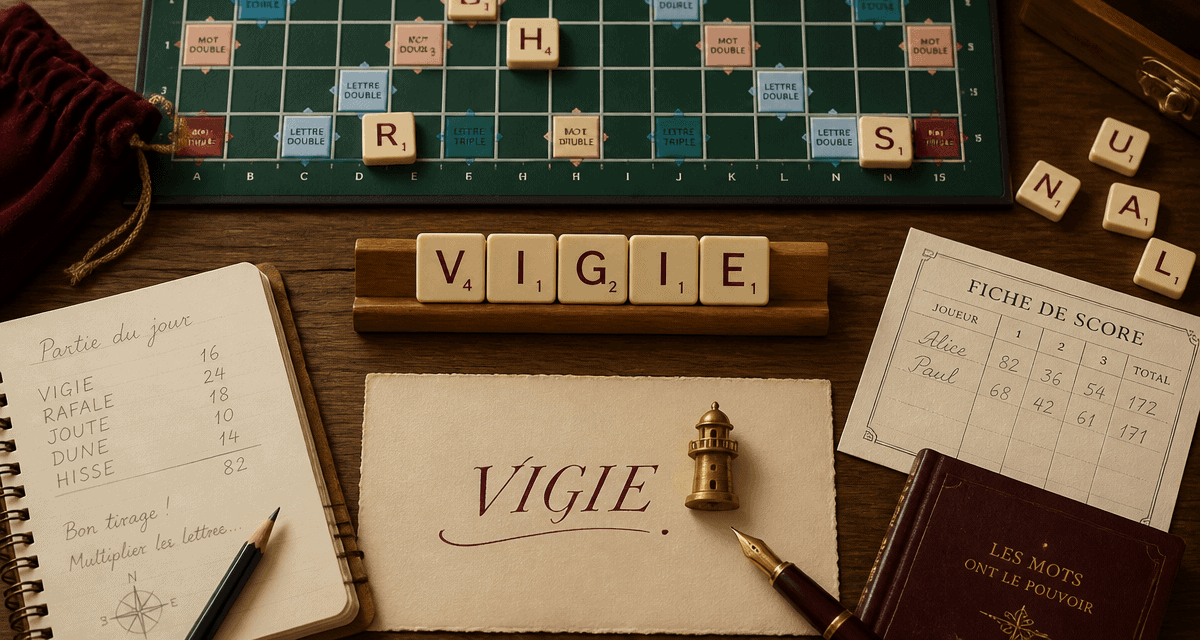 Vigie Scrabble sur chevalet et plateau
