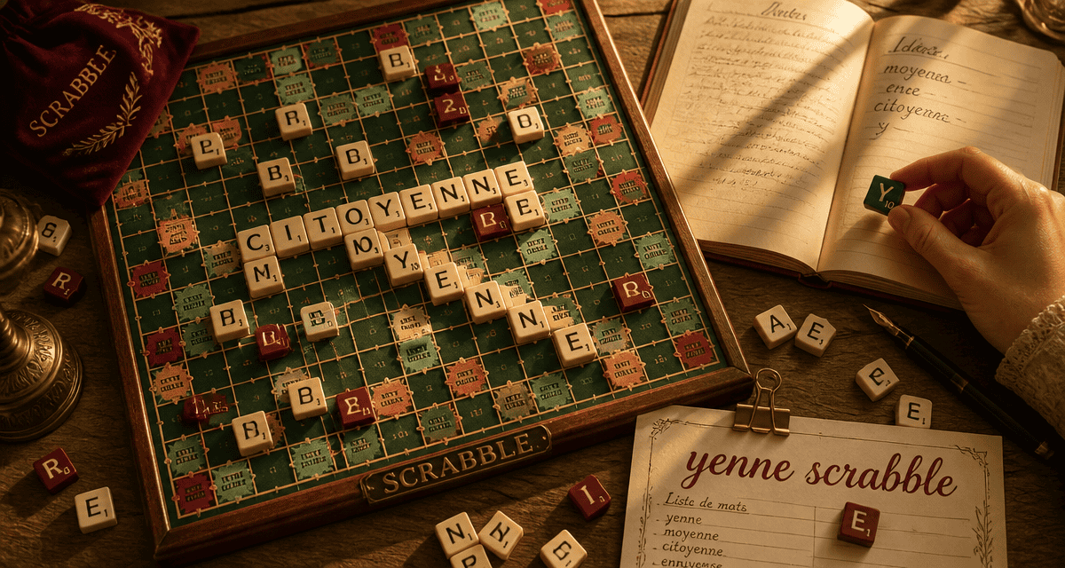 yenne scrabble plateau bois lettres ivoire