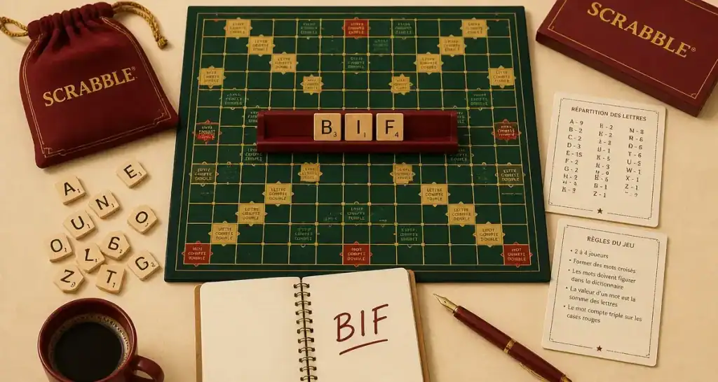 bif scrabble : mot BIF en lettres de Scrabble
