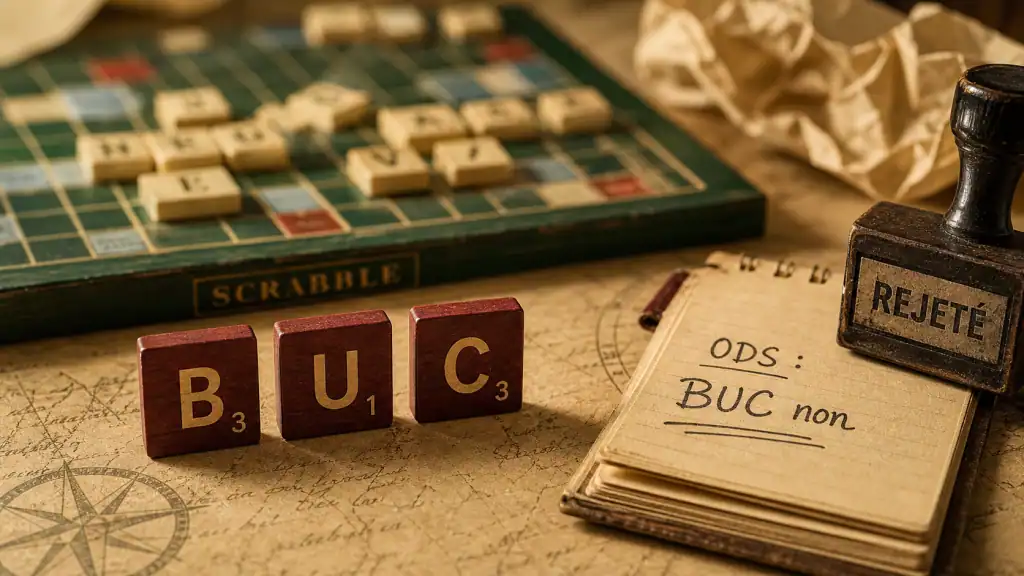 buc scrabble : lettres B U C, ODS indique invalide