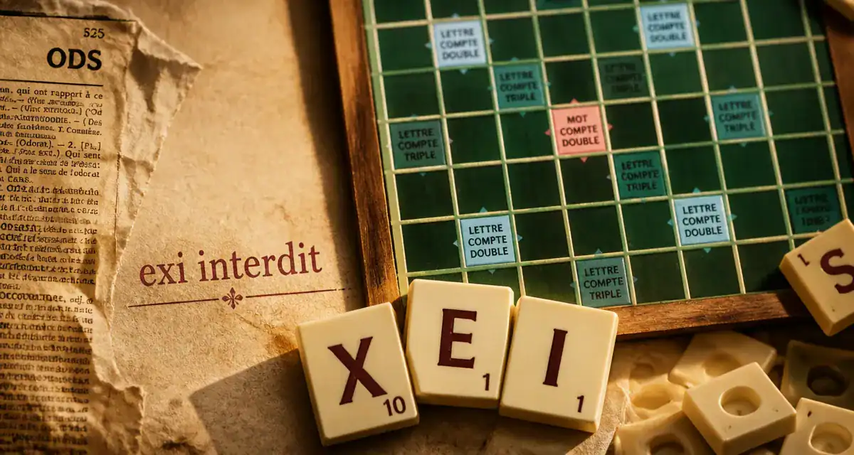 exi scrabble : mot interdit sur plateau de jeu