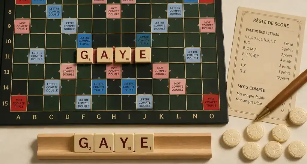gaye scrabble : 14 points et astuces
