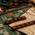 Maton scrabble : lettres MATON sur plateau de Scrabble