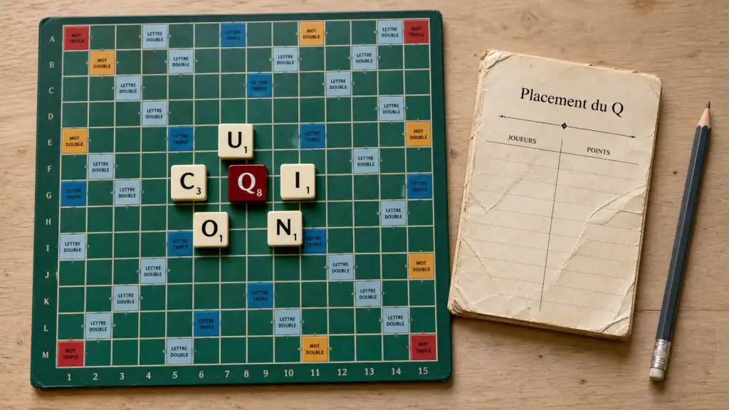 Mots avec un q au Scrabble : tuiles et astuces sans U