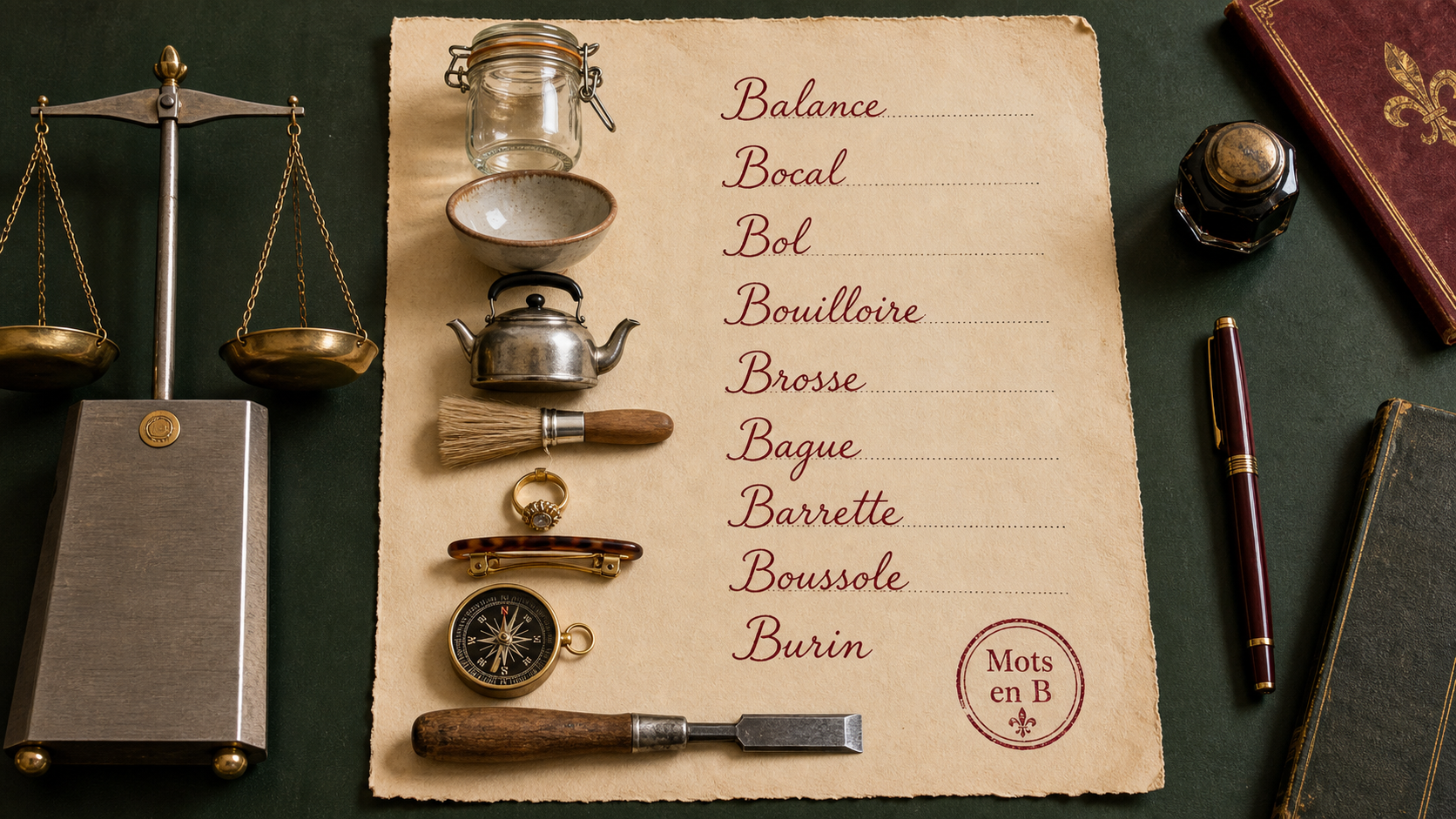 Objet en b : Petit Bac vocabulaire enrichi