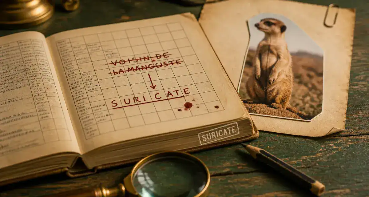 Voisin de la mangouste mots fléchés 8 lettres : suricate