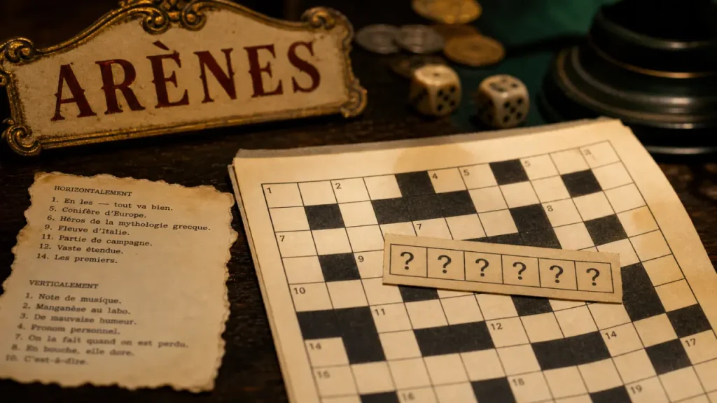 Cercles de jeux en 6 lettres : ARÈNES en tête, 4 réponses possibles