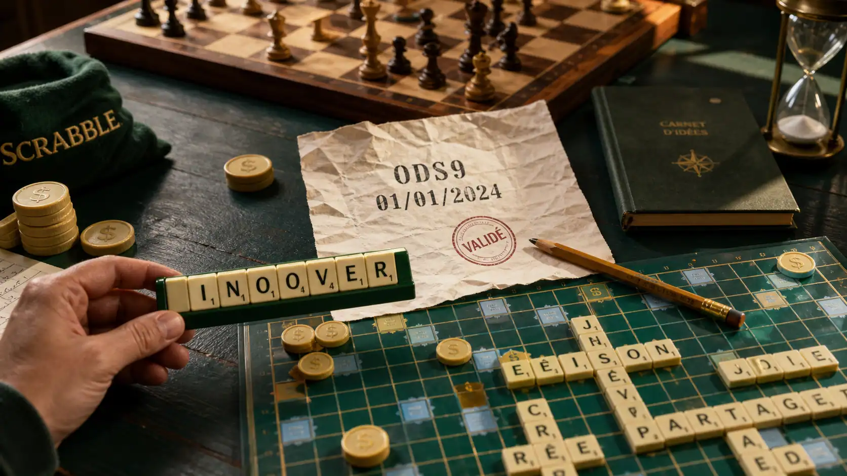 gafa scrabble ODS9 : variantes jouables et score théorique