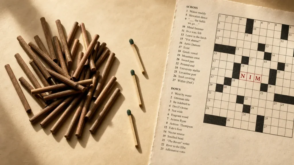 Nim, Set ou autre ? Le bon indice pour un jeu de bâtonnets en 3 lettres