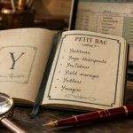 Métier en y Petit Bac : carnet avec liste de 8 métiers en y