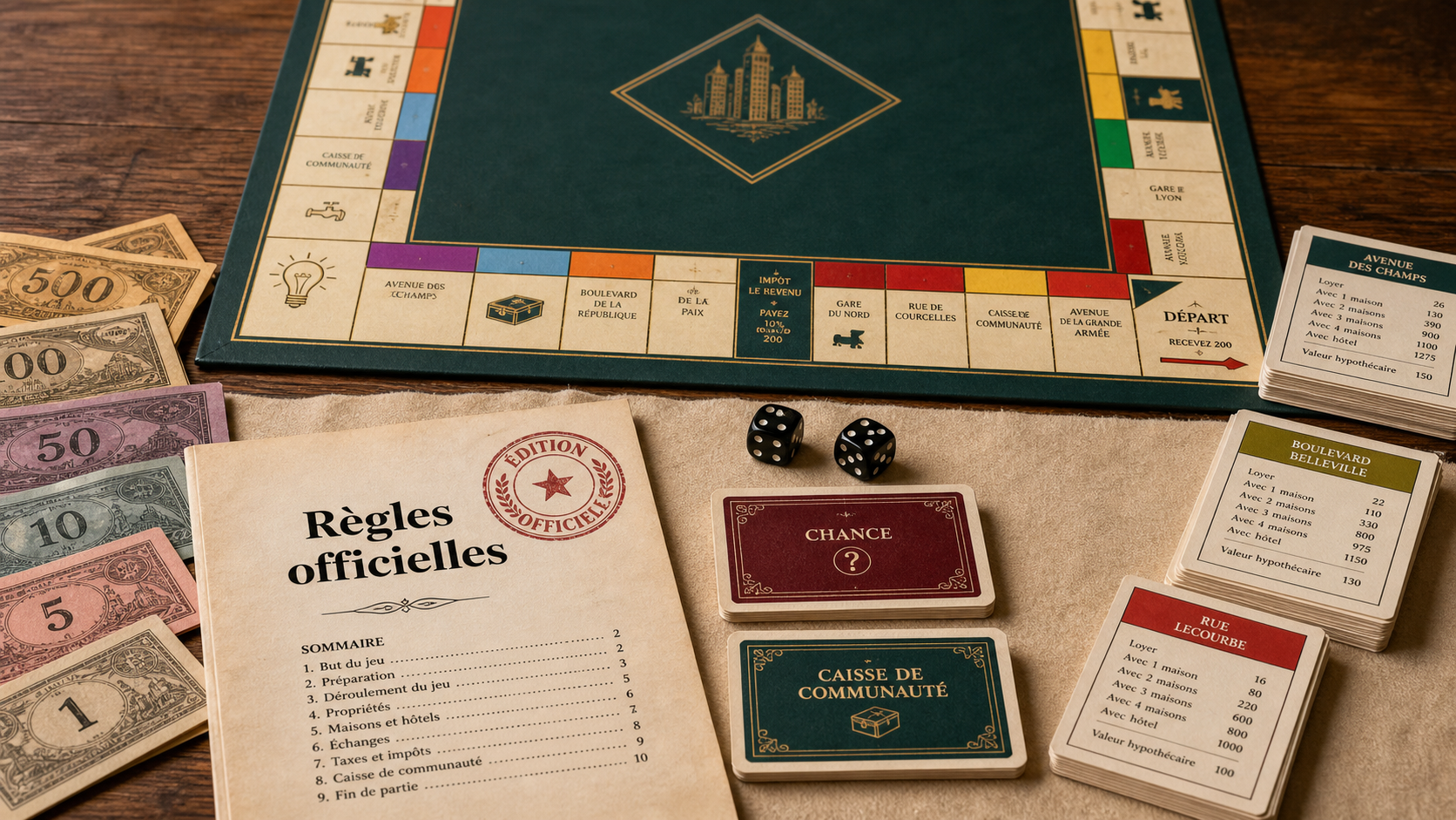 Monopoly les regles officielles : prison, loyers et maisons