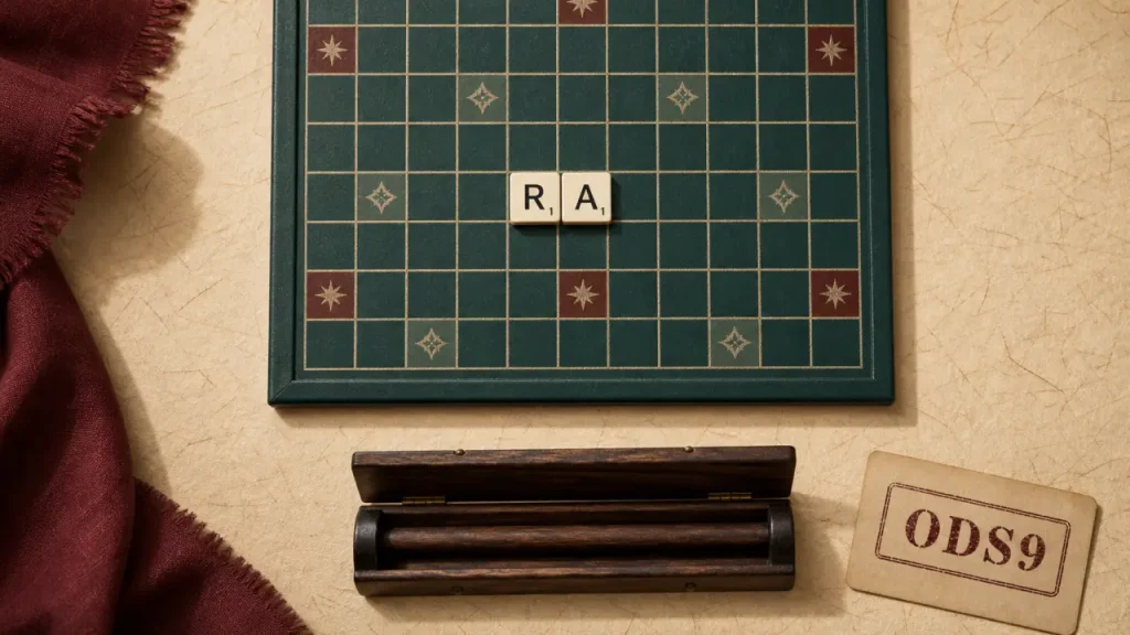 RA au Scrabble : valide en ODS9, 2 points et pièges à éviter