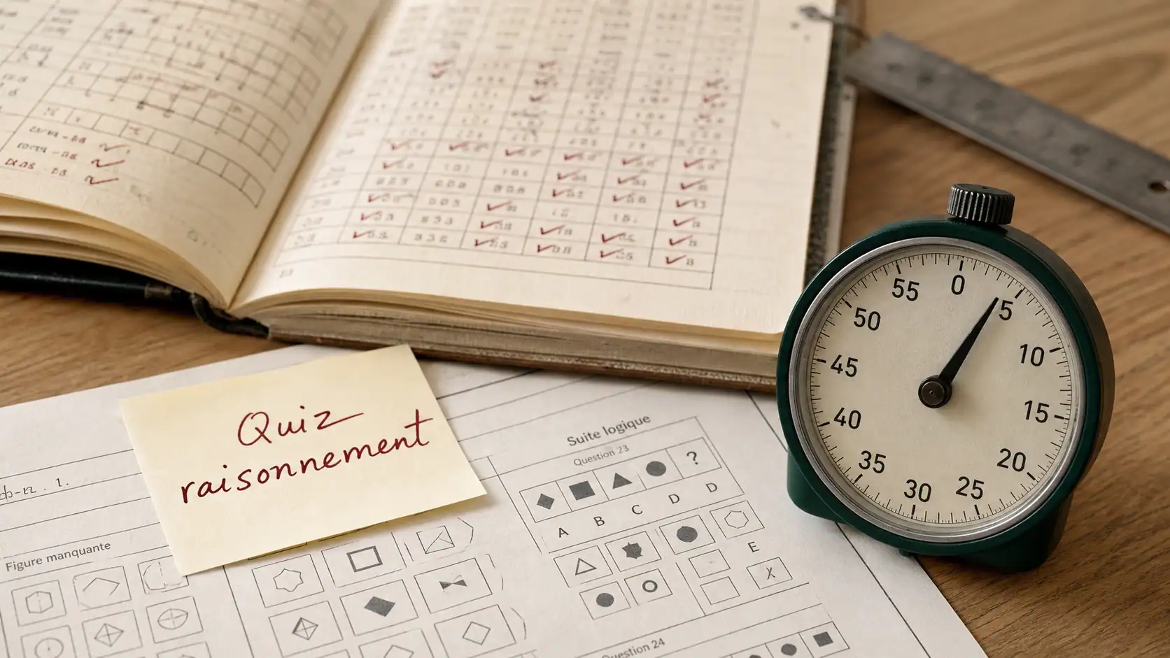 Test de raisonnement : logique, verbal, numérique et spatial, sous contrainte de temps