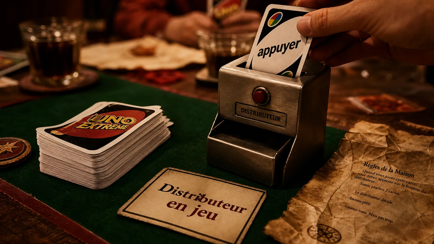 Uno Extrême carte signification : carte action “appuyer”