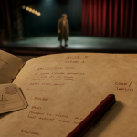 vocabulair du theatre : didascalies et espace scénique sur carnet de théâtre