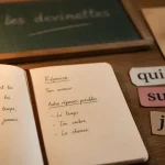 Devinette intelligente “Qui suis-je ?” sur carnet et cartes