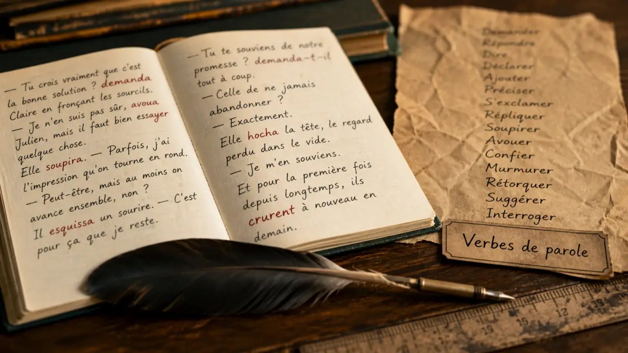Liste verbe de parole : dire, murmurer, répliquer, protester