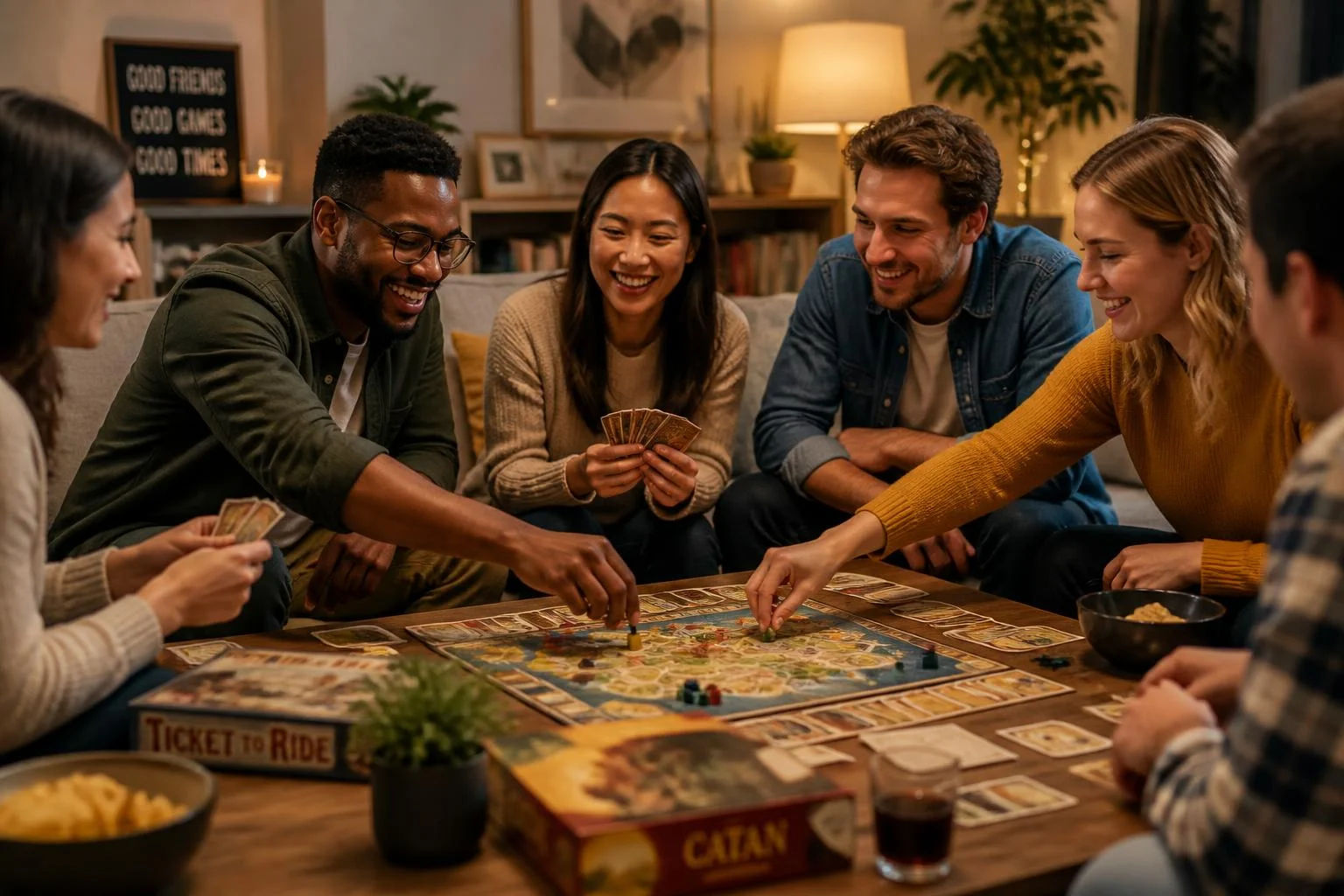 Soirée jeux entre amis : 4 à 6 joueurs, règles fluides