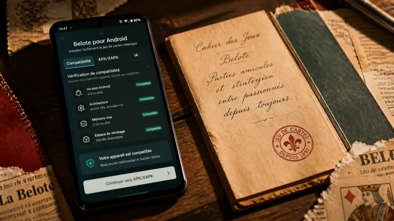 Télécharger belote pour android : compatibilité 5.1 et mode solo