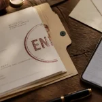 Un envoi orthographe : tampon « ENVOI » sur document