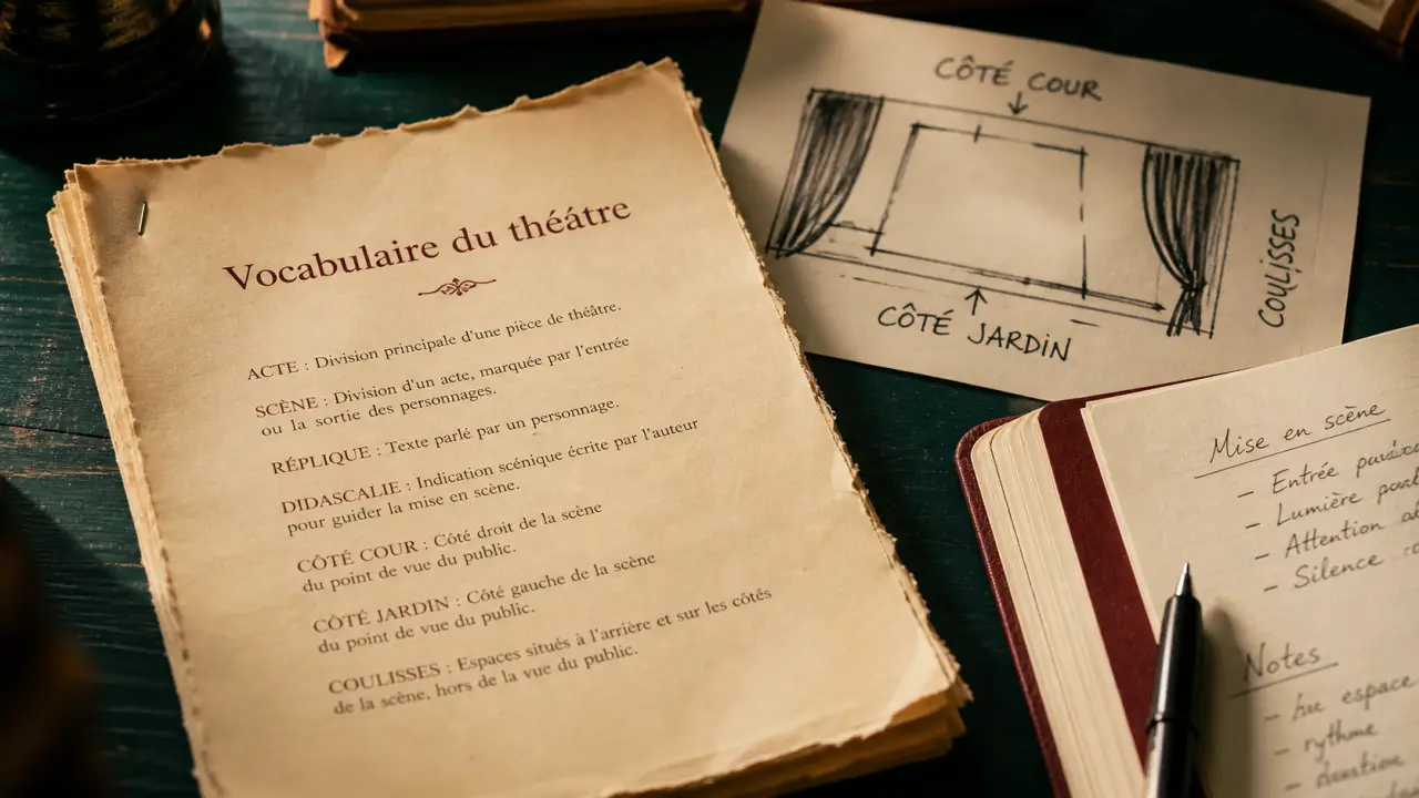 Vocabulaire du théâtre fiche : acte, scène, didascalie