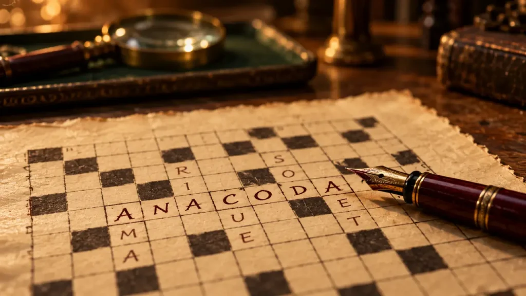 Anaconda en mots fléchés : ANACONDA en 8 lettres, SERPENT ou REPTILE en 7
