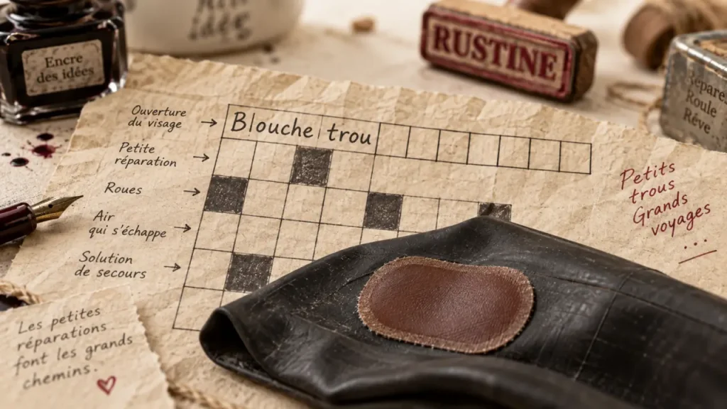 Bouche trou en 7 lettres : RUSTINE, définition et vérification par les croisements