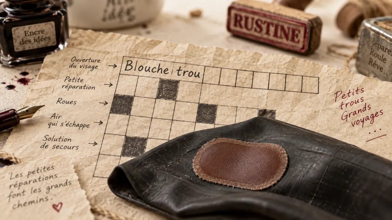 Bouche trou mots fléchés : RUSTINE 7 lettres, rustine sur mot fléché