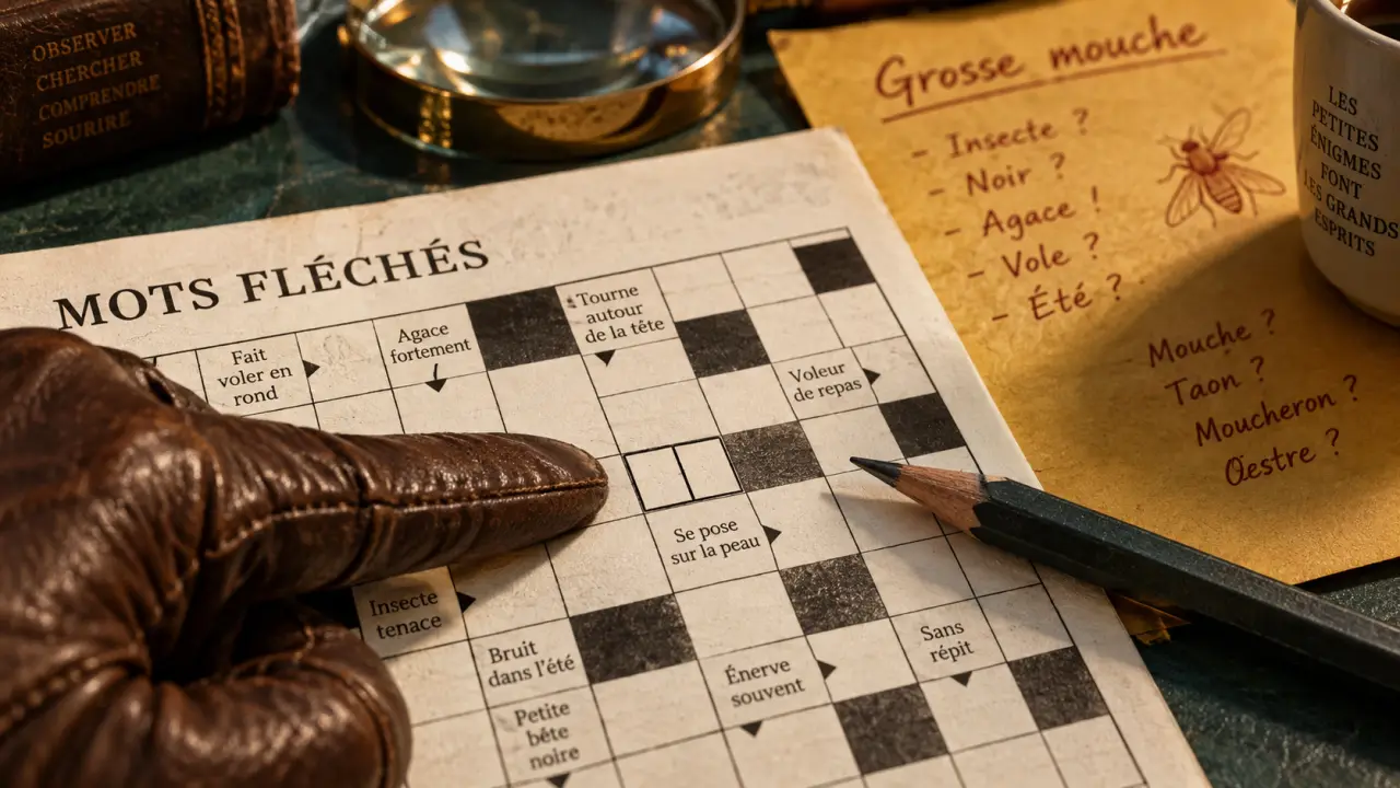 Grosse mouche mots fléchés : grille avec OESTRE et ÉRISTALE