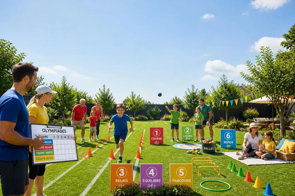 Olympiades familiales dans le jardin : 4 à 6 épreuves, un score simple et zéro dispute