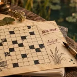 Plante aquatique mots fléchés : nénuphar et algue sur grille