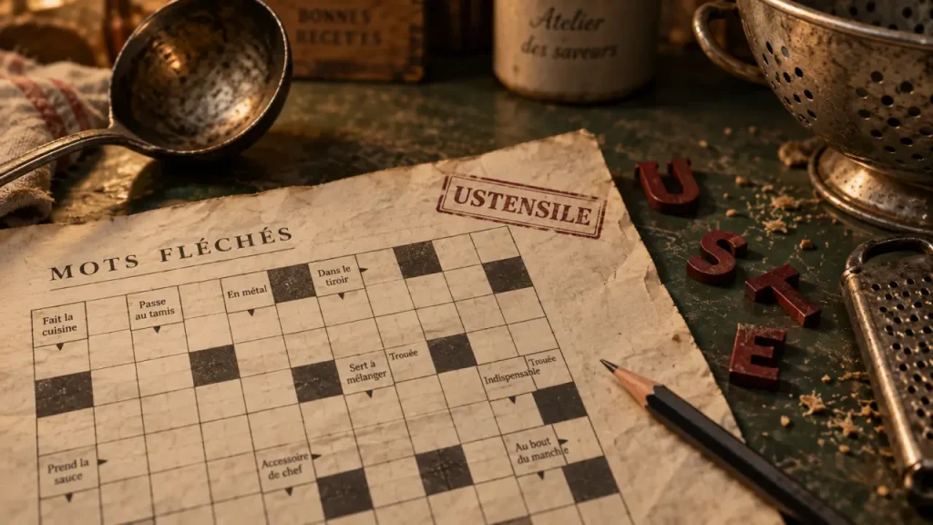 Ustensile de cuisine en mots fléchés : trouvez la réponse avec la longueur et les croisements